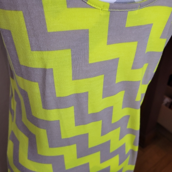Womans Bar III Tank Knit Maxi Dress Zig zag Pattern Bright Yellow/Taupe Size Med - Picture 5 of 8